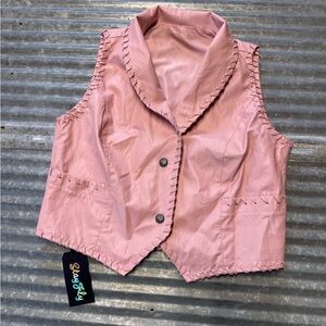 Pink Sleeveless Vest with Button Details